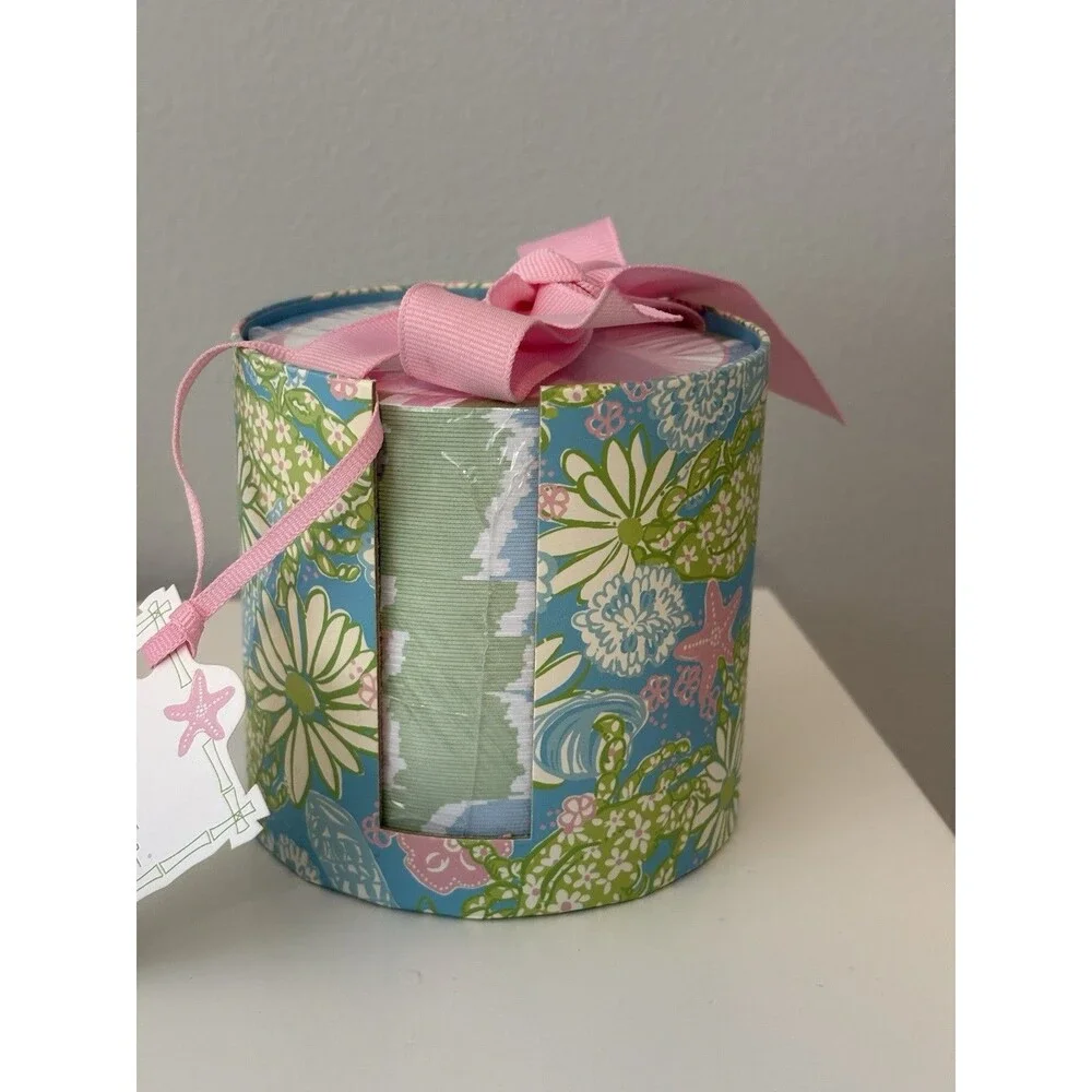 Lilly Pulitzer Circle Notes In Crabtastic Pattern Plus Sticky Notes W/ Lilly Pad